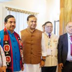(L to R) Chief Minister of Nagaland, Shri. Neiphiu Rio with Hon’ble Union Minister of Mines, Coal and Parliamentary Affairs, Shri. Pralhad Joshi; Assam Chief Minister Shri. Himanta Biswa Sarma; Hon’ble Minister, Commerce & Industries (Geology & Mining), Health & Family Welfare, Higher & Technical Education, Govt. of Mizoram, Dr. R. Lalthangliana; Hon’ble Minister, Geology & Mining, NSMDC, Soil & Water Conservation, Govt. of Nagaland, Shri. V. Kashiho Sangtam; and Hon’ble Minister, Power, Cooperation, Mines & Minerals, Indigenous & Tribal Faith and Culture, Govt. of Assam, Smt. Nandita Gorlosa